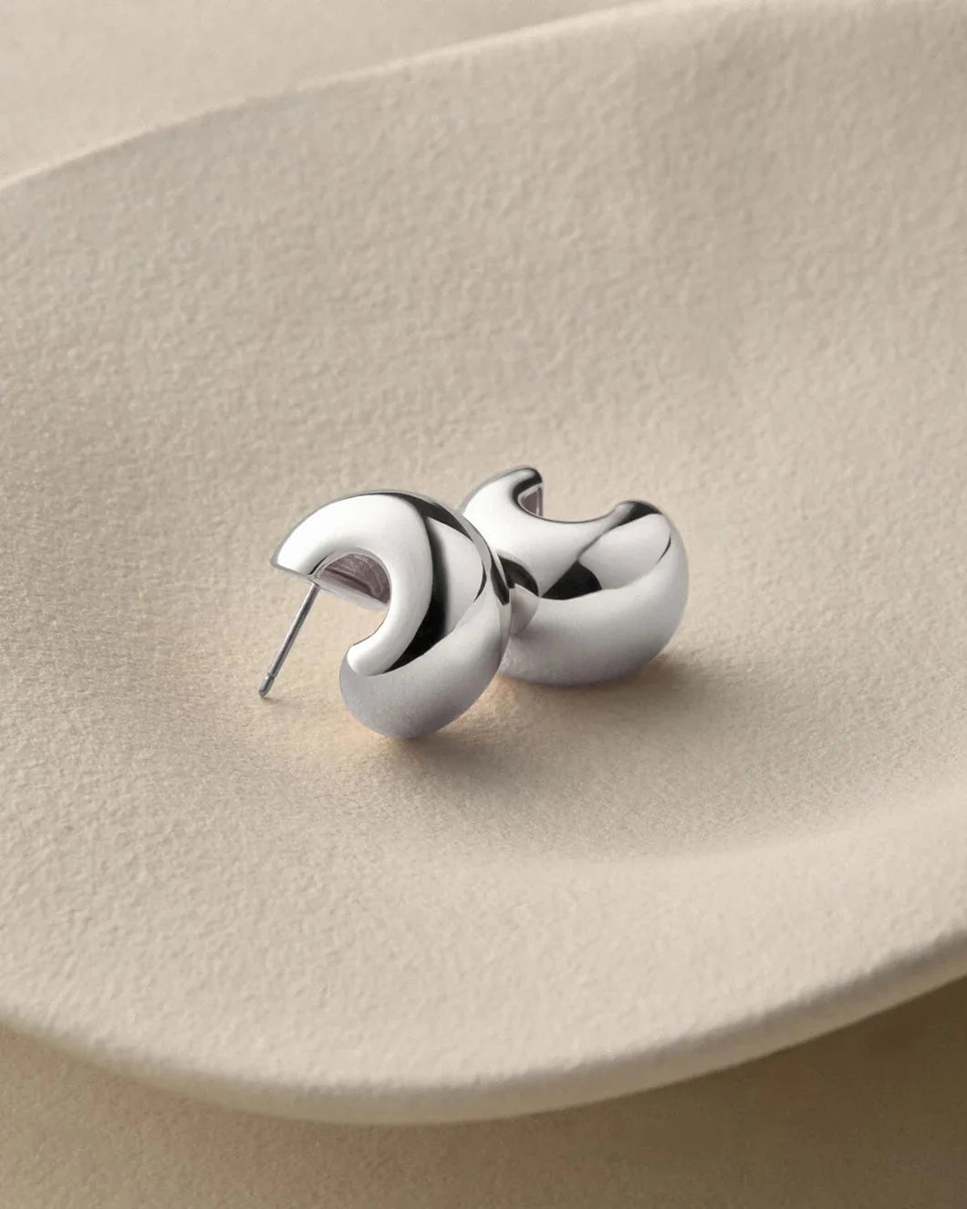 JENNY BIRD small gemma hoop earrings silver front