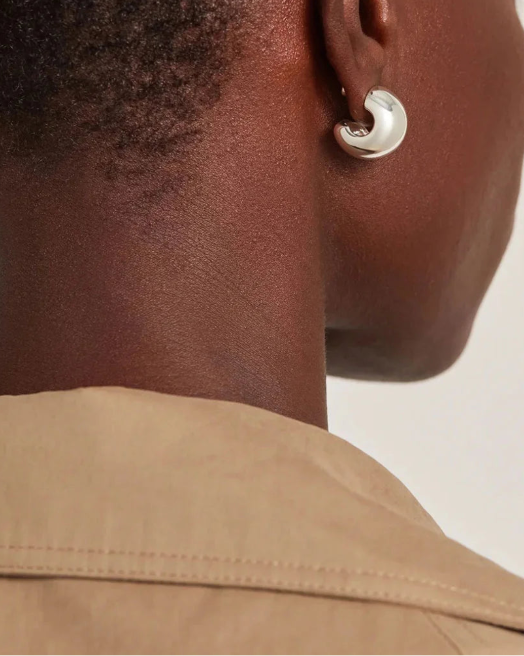 JENNY BIRD small gemma hoop earrings silver on figure back