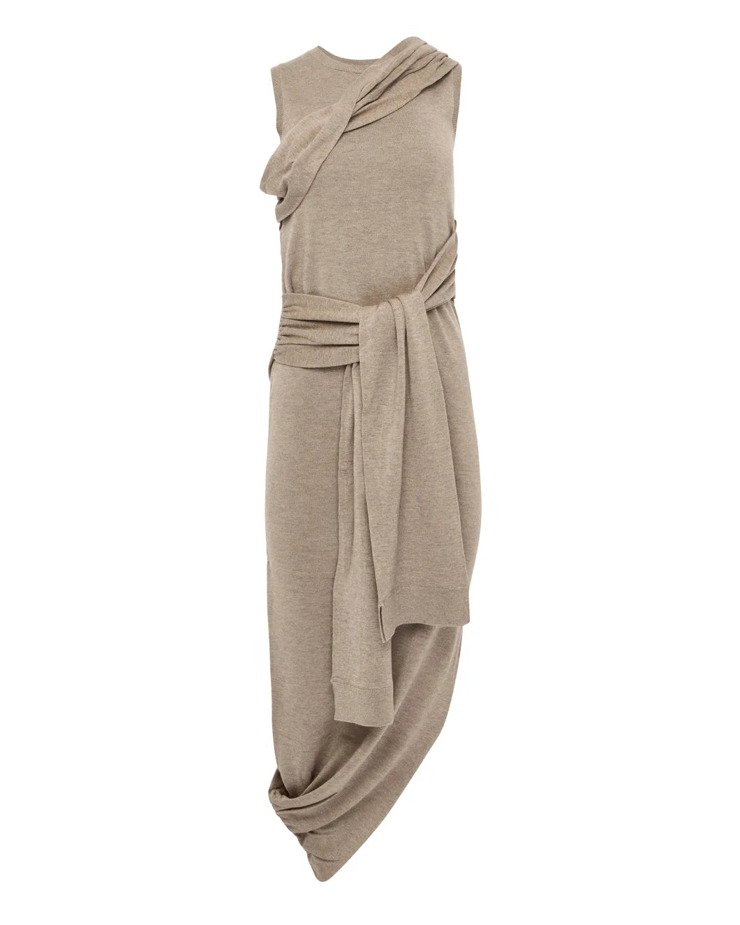 jw anderson Tie Detail Sleeveless Dress sandstone tan