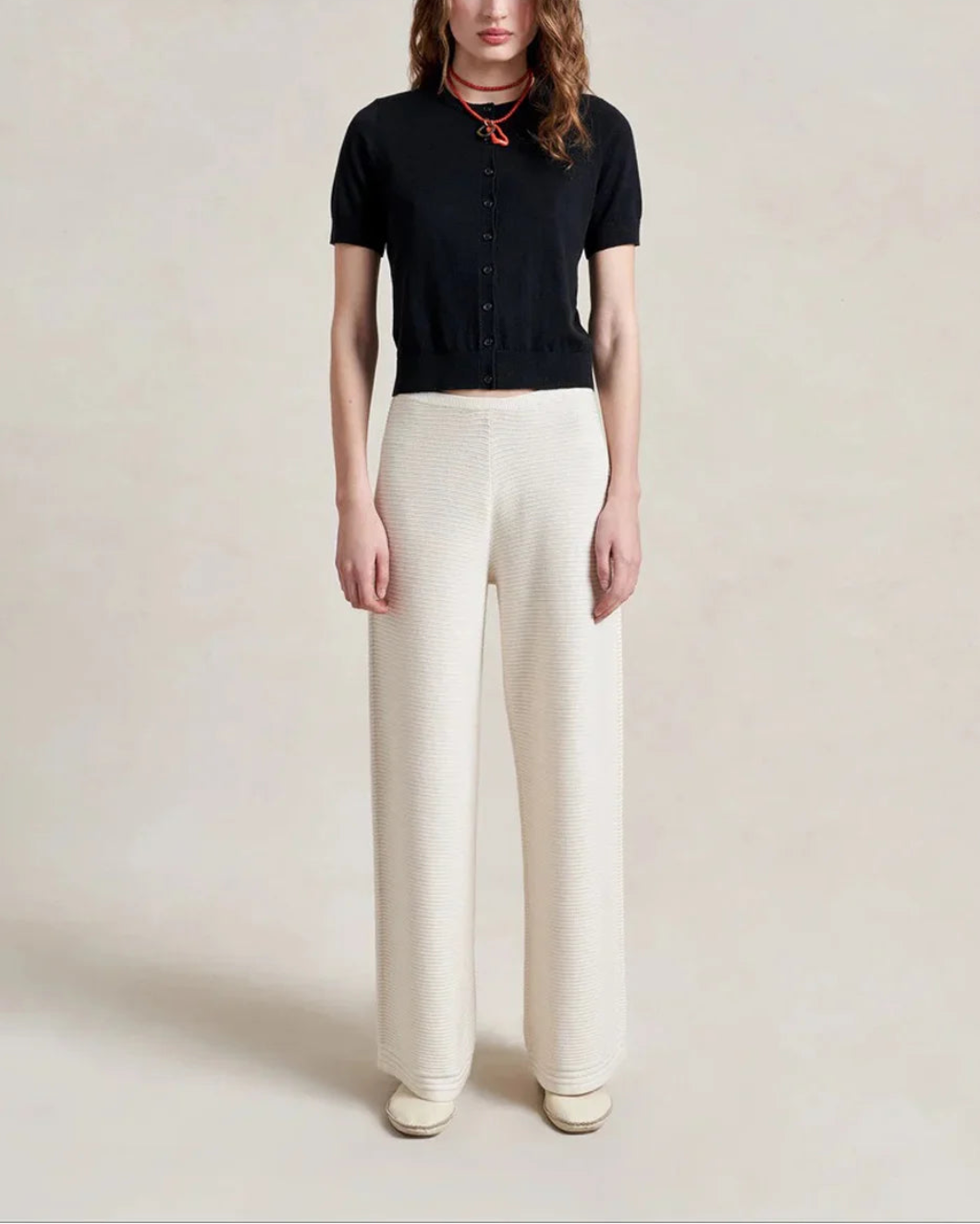 LA LIGNE Babs pants in ivory on figure front