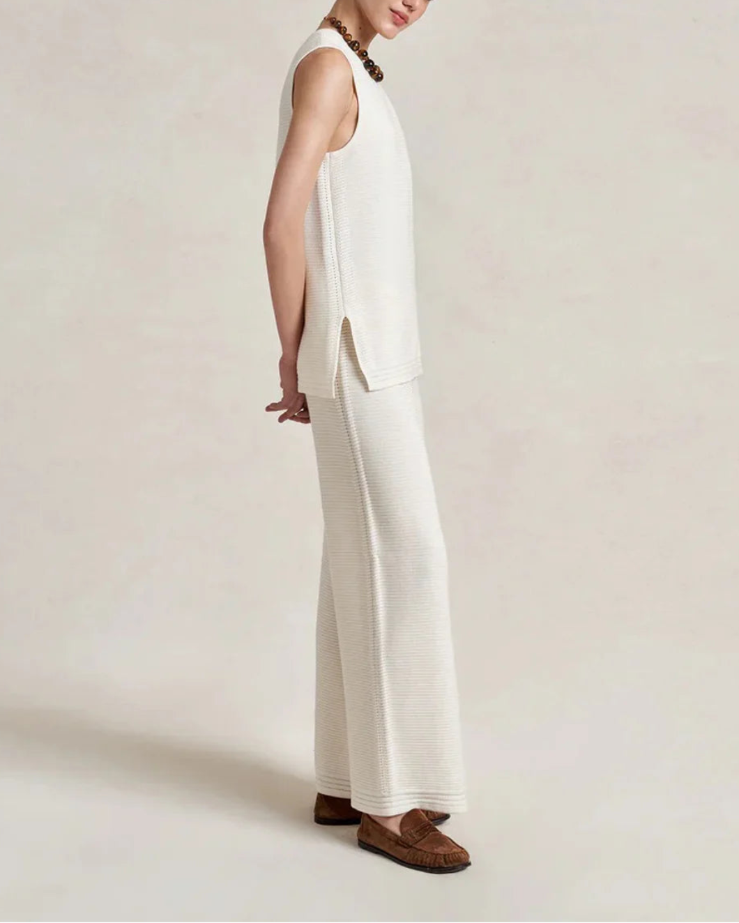LA LIGNE Babs top in ivory on figure side