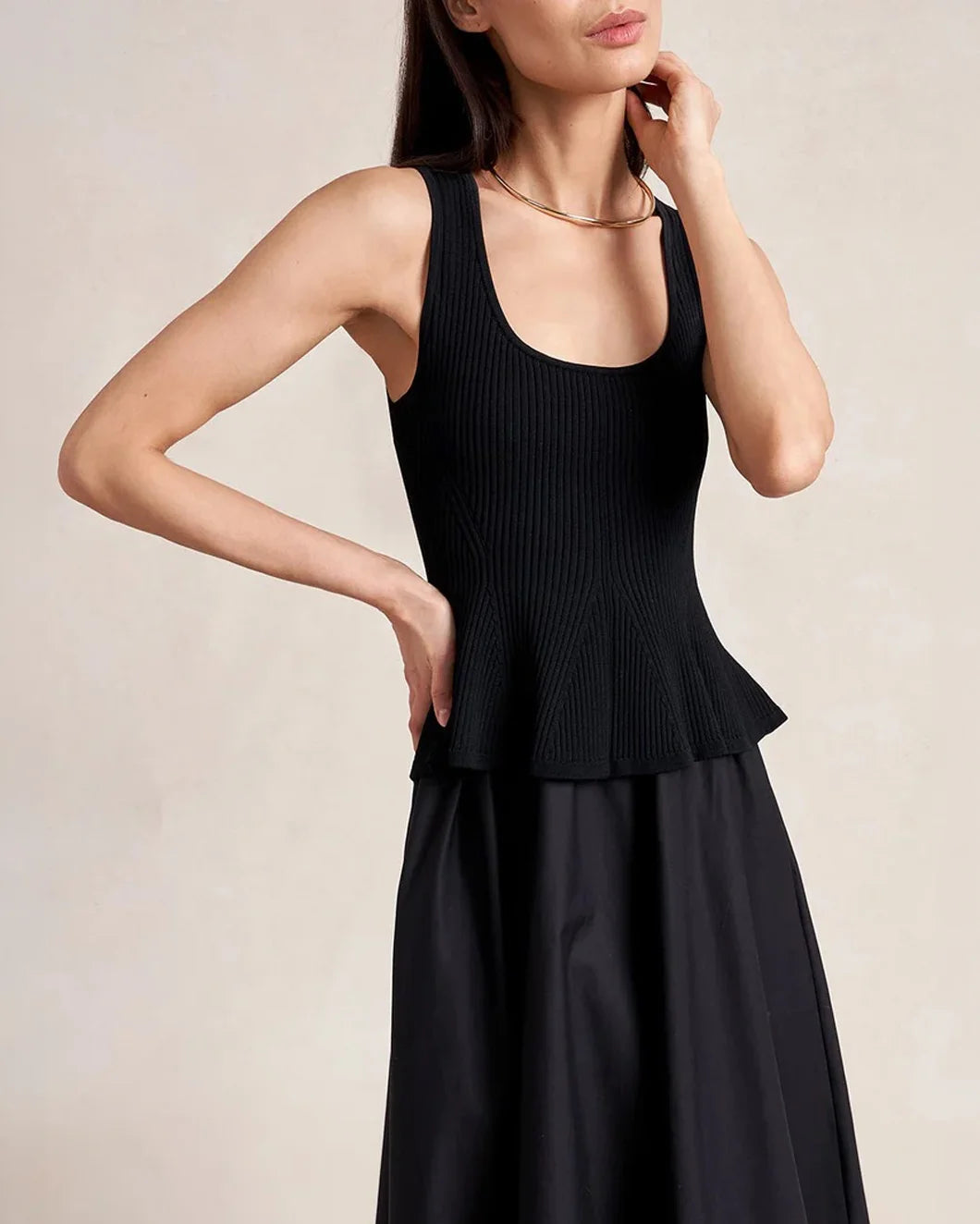 LA LIGNE Cara Dress Black on figure front 2
