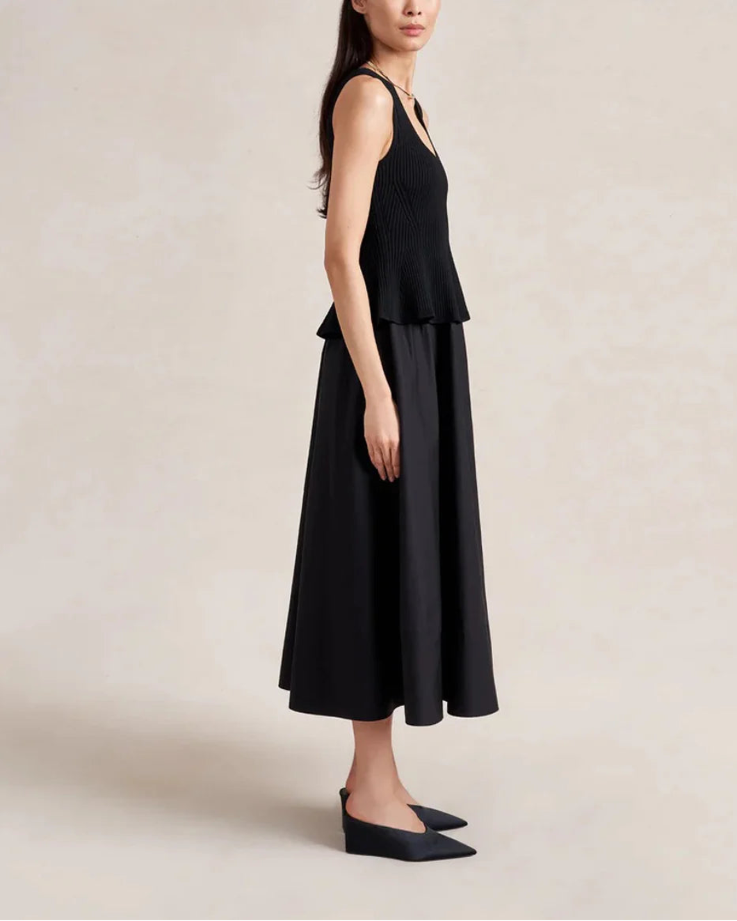 LA LIGNE Cara Dress Black on figure side