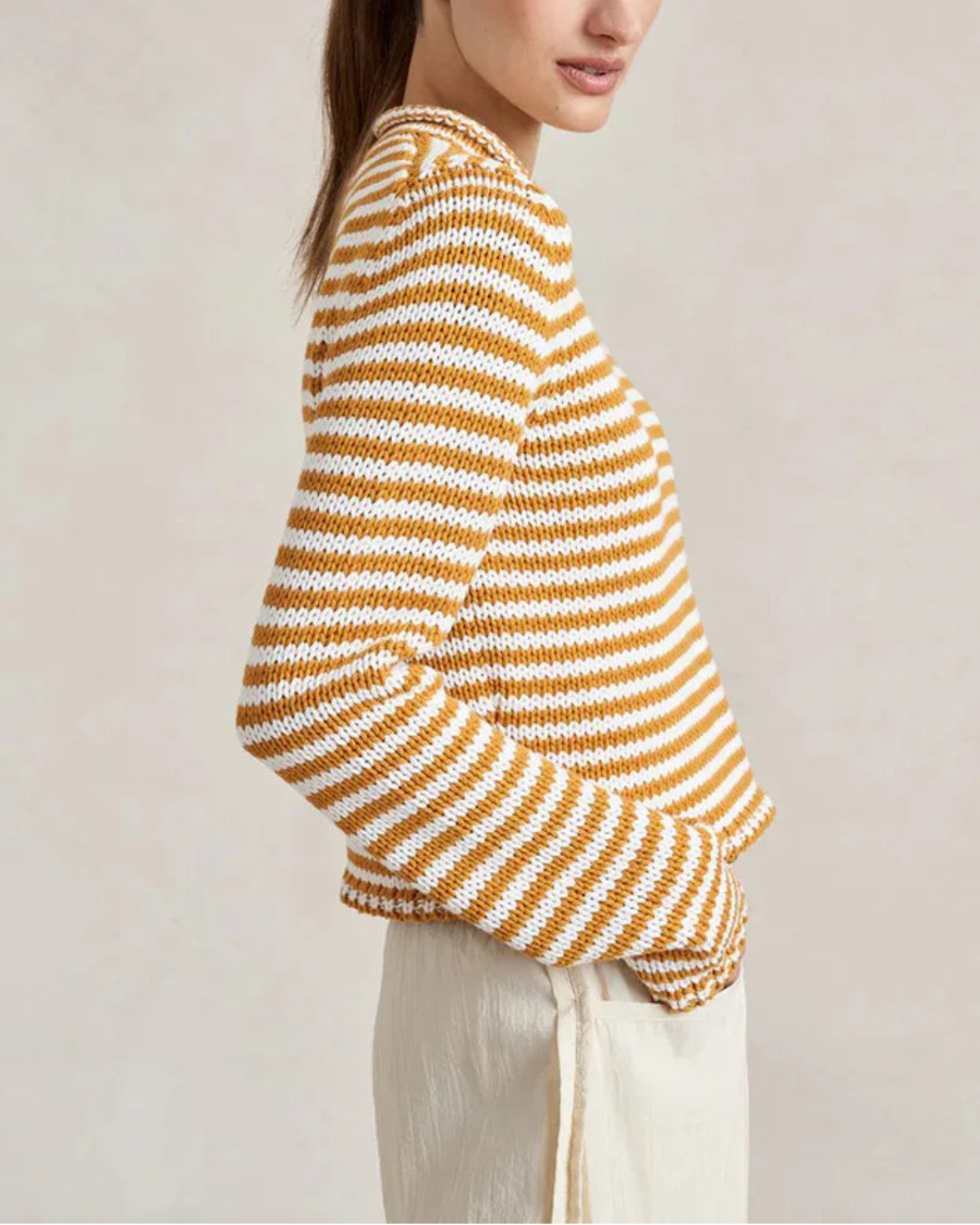 LA LIGNE mini marina fine stripe sweater on figure side 1