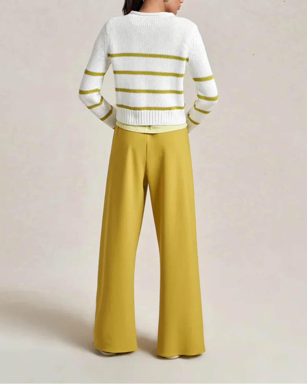 LA LIGNE mini marina sweater cream / key lime on figure back