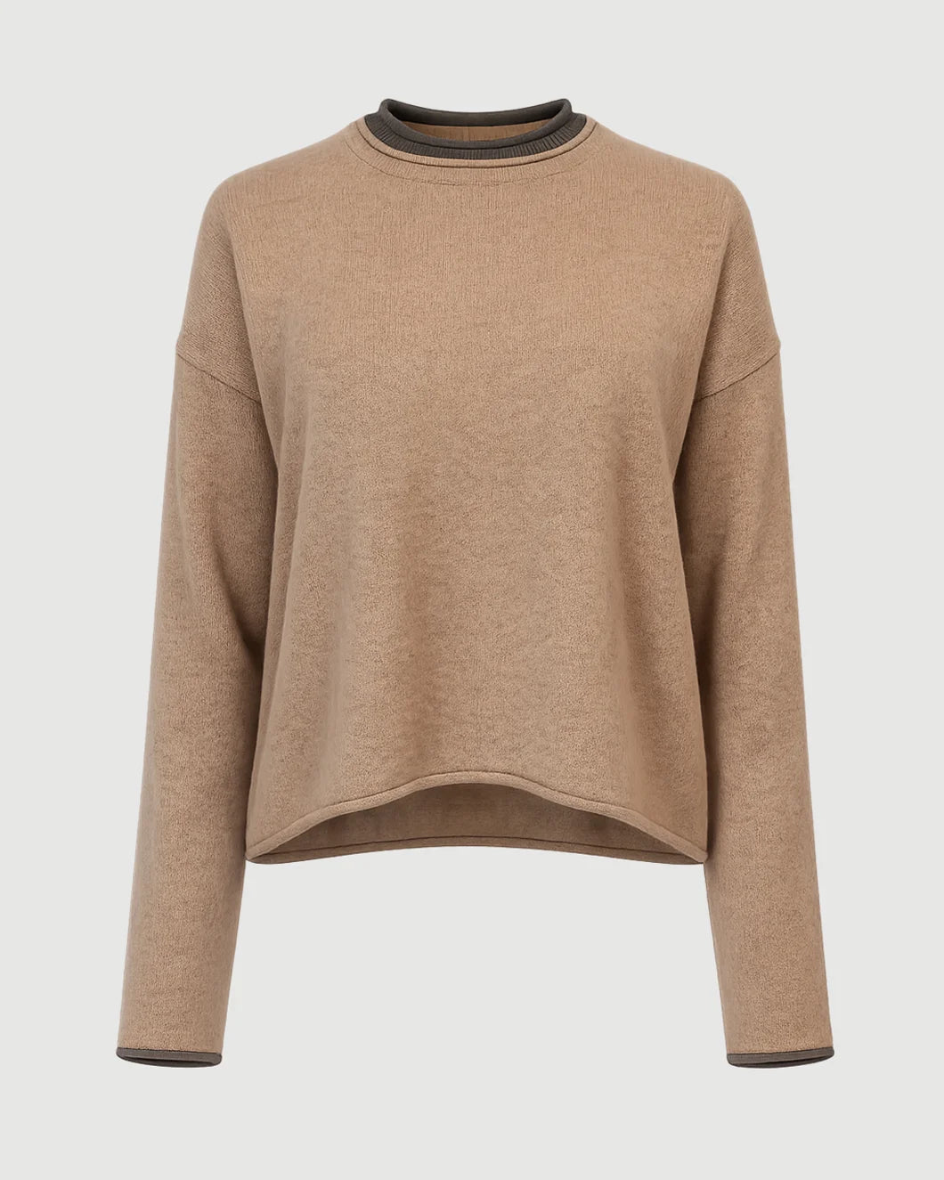 LA LIGNE dominic sweater in tan /dark tan isolated