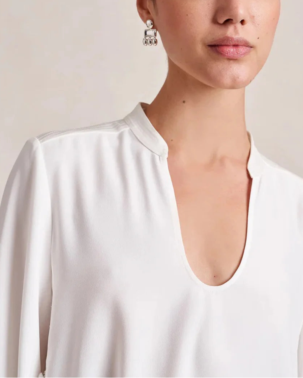 LA LIGNE francine top ivory on figure front detail