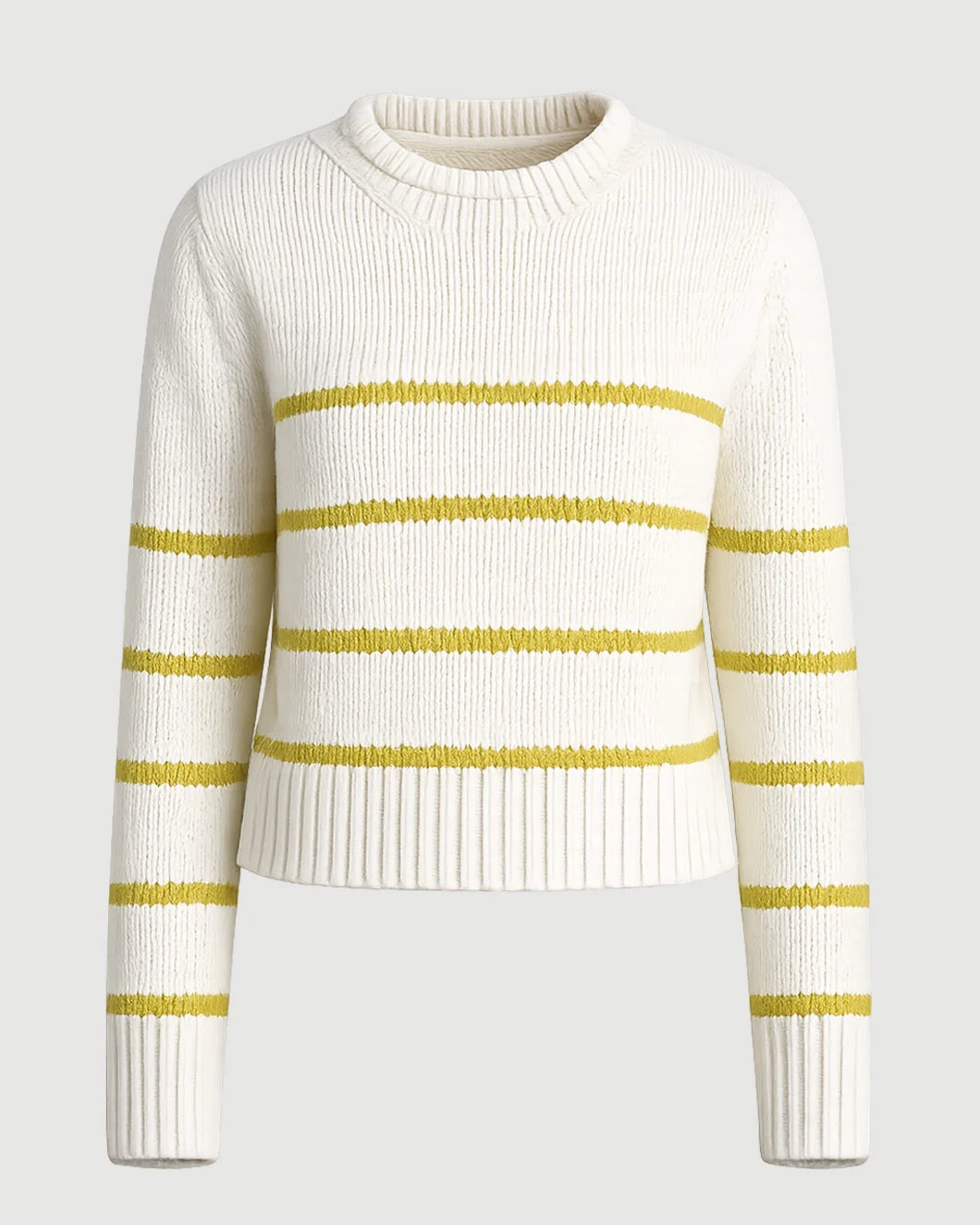 LA LIGNE mini marina sweater cream / key lime isolated