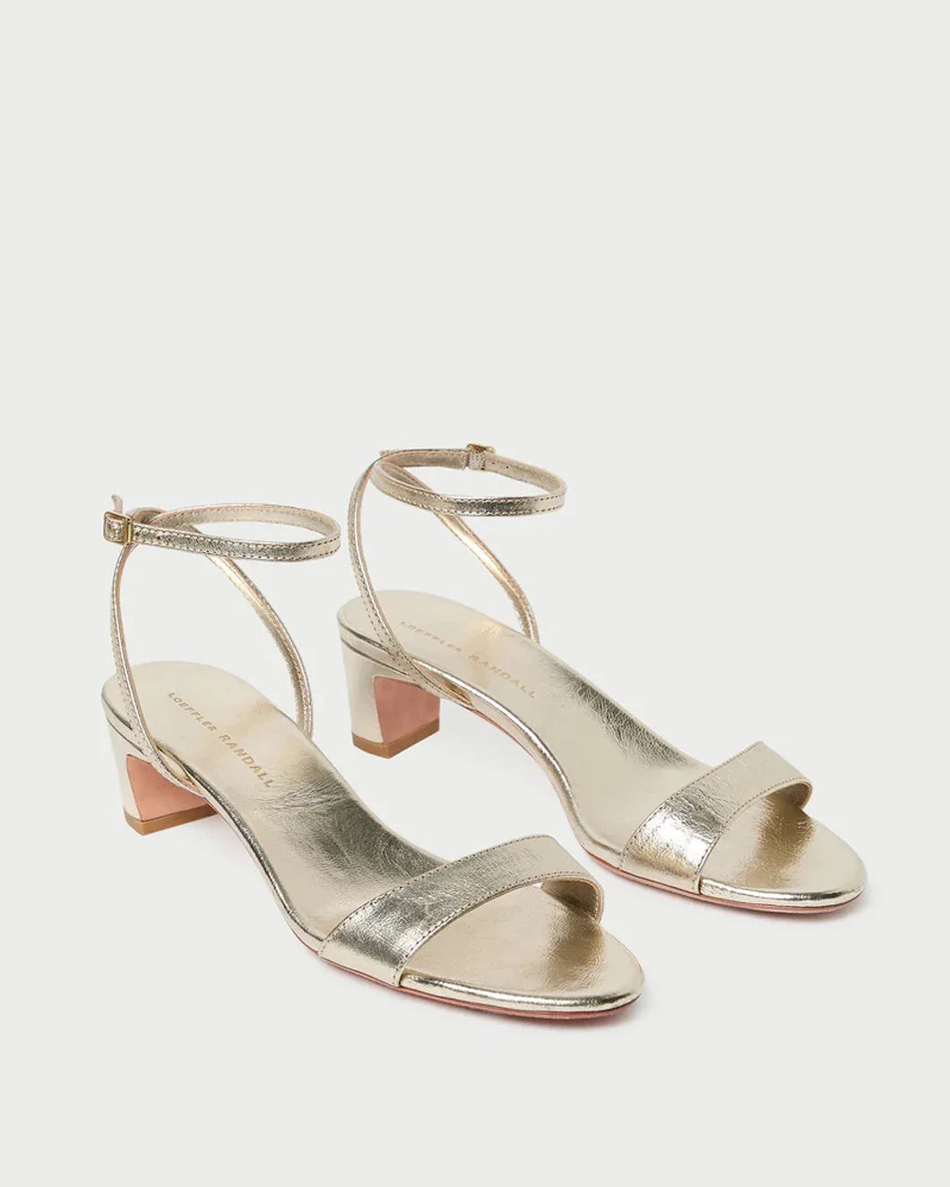 LOEFFLER RANDALL Alice Champagne Leather Sandal side 1