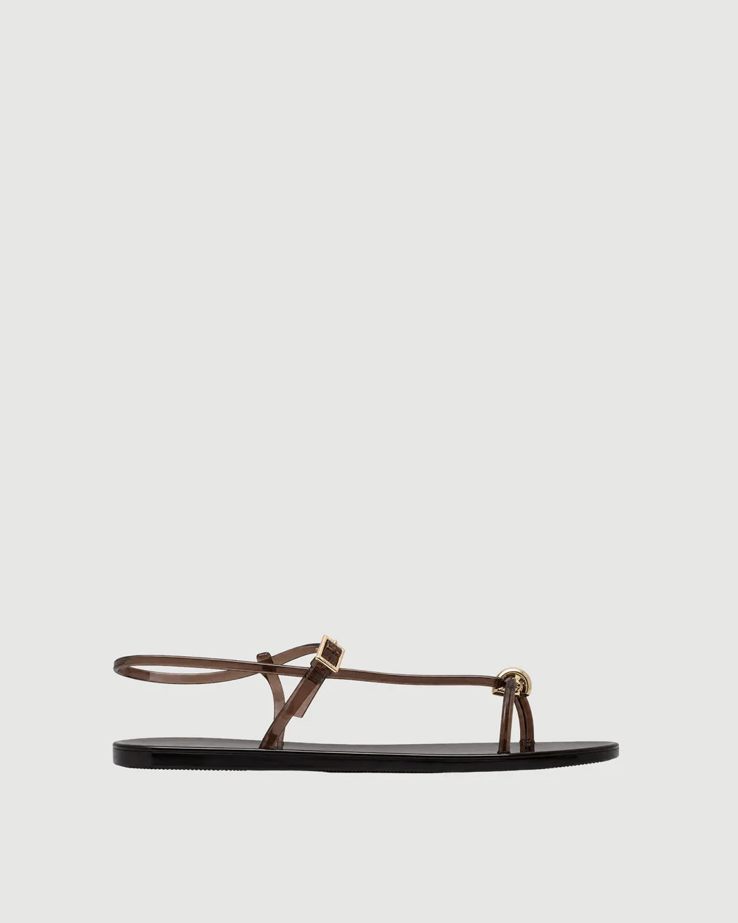LOEFFLER RANDALL Dana Brown Strappy Jelly sandal isolated