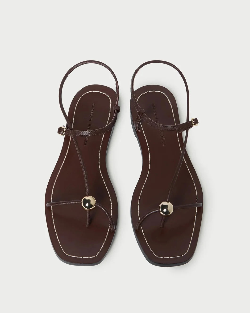 LOEFFLER RANDALL Lara Espresso Leather Sandal front