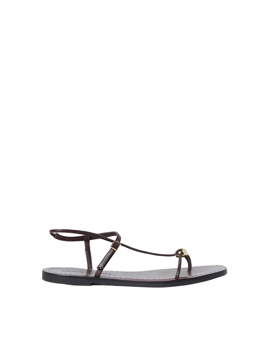 LOEFFLER RANDALL Lara Espresso Leather Sandal isolated