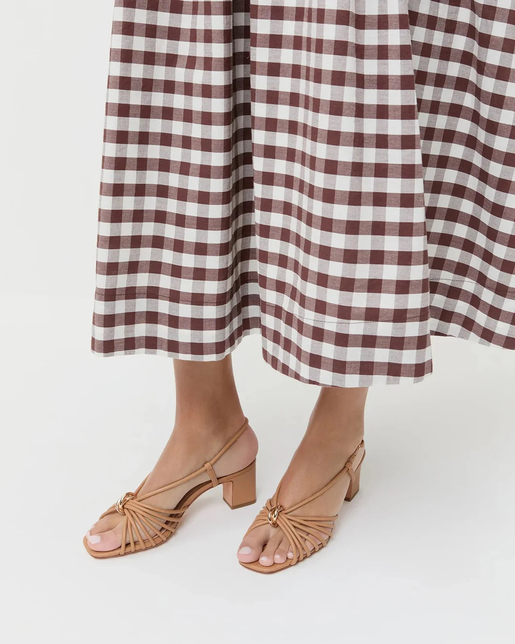 LOEFFLER RANDALL Minna Dune Leather Heeled Sandal on figure side