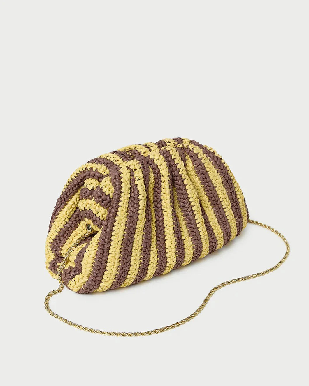 LOEFFLER RANDALL bailey brown white stripe dome clutchside