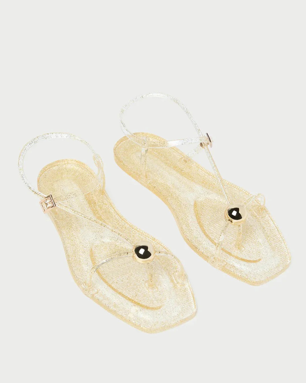 LOEFFLER RANDALL dana strappy jelly sandal champagne side