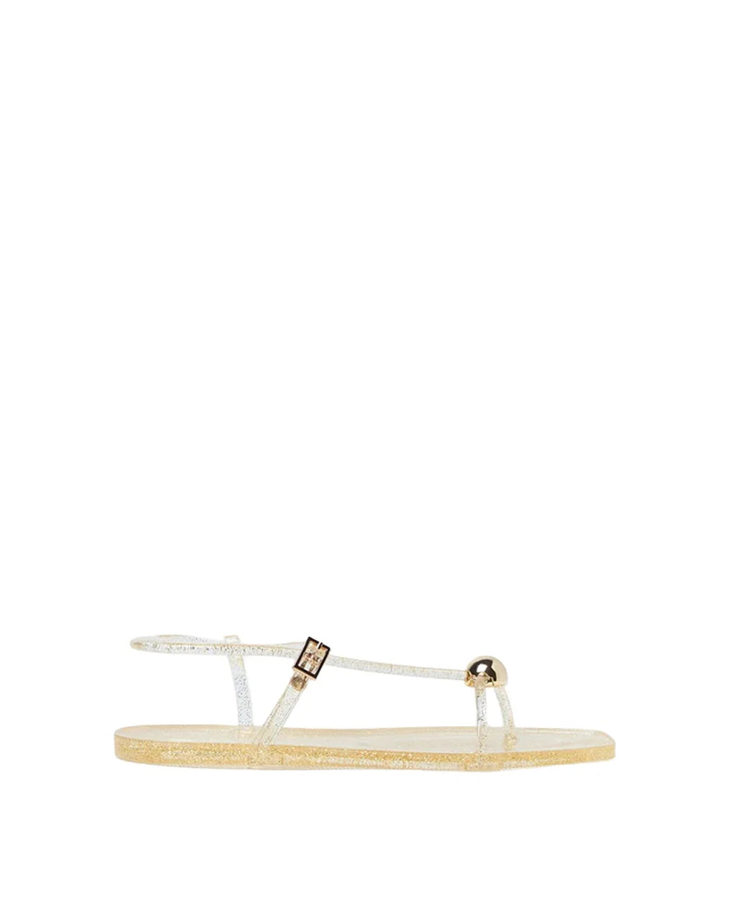 LOEFFLER RANDALL dana strappy jelly sandal champagne isolated