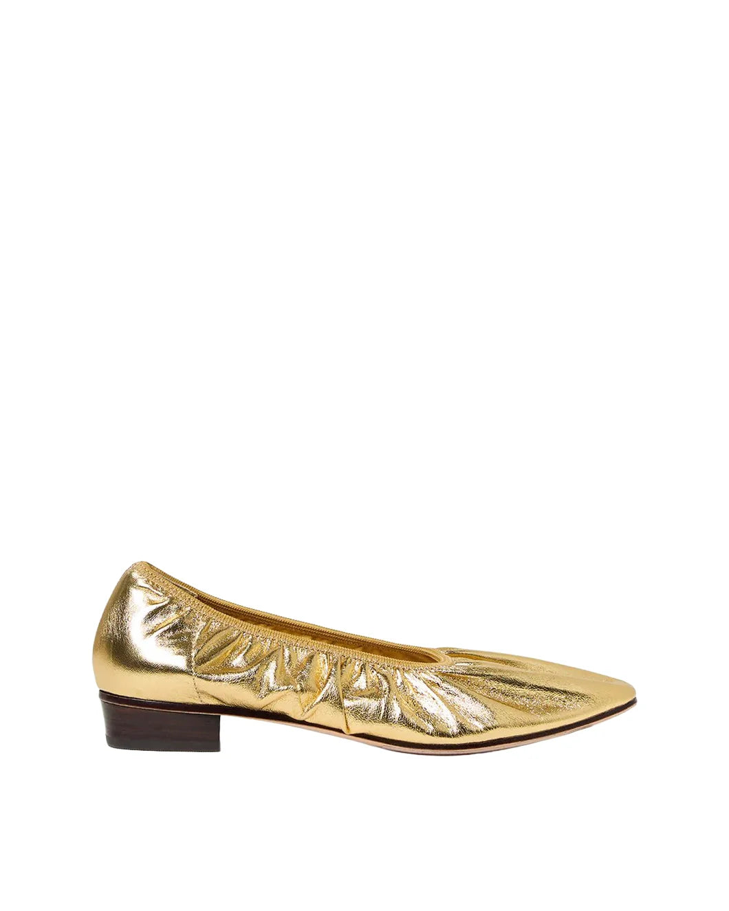 Loeffler Randall tove leather ballet flat gold isolated