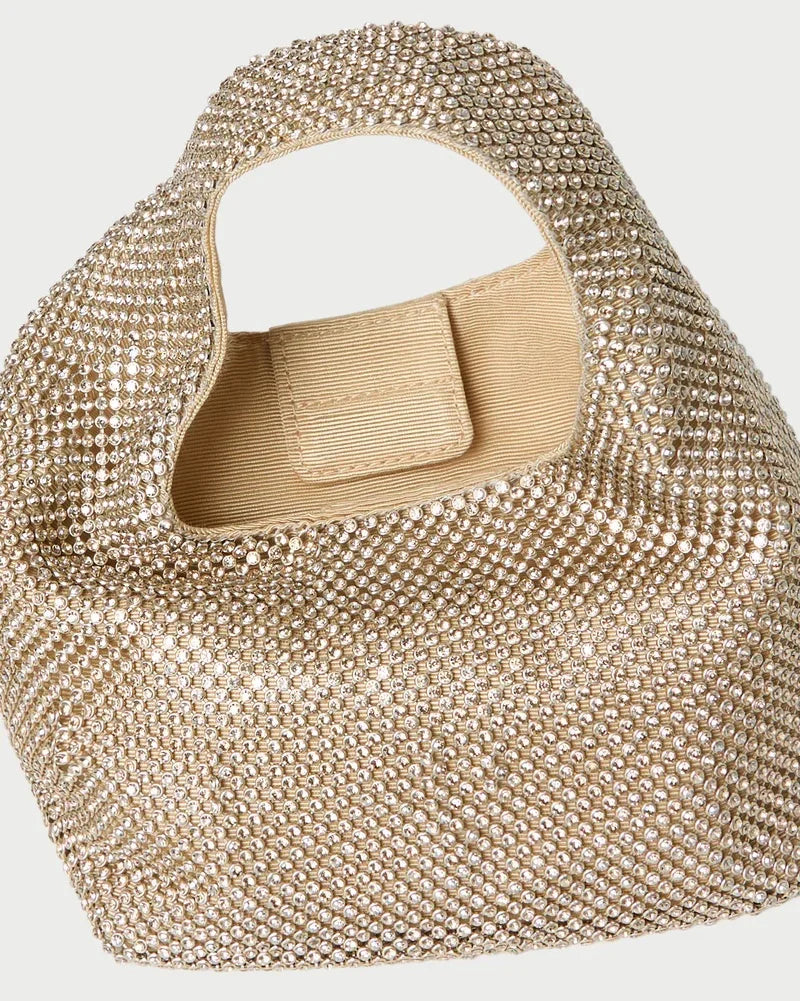 LOEFFLER RANDALL Kenzie Gold Diamante Mini Bag Front Detail