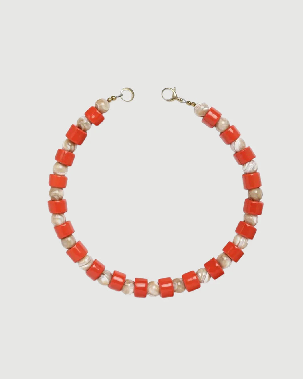Lobster & Conch Mother Of Pearl Sundry Bead Two Necklace isolated