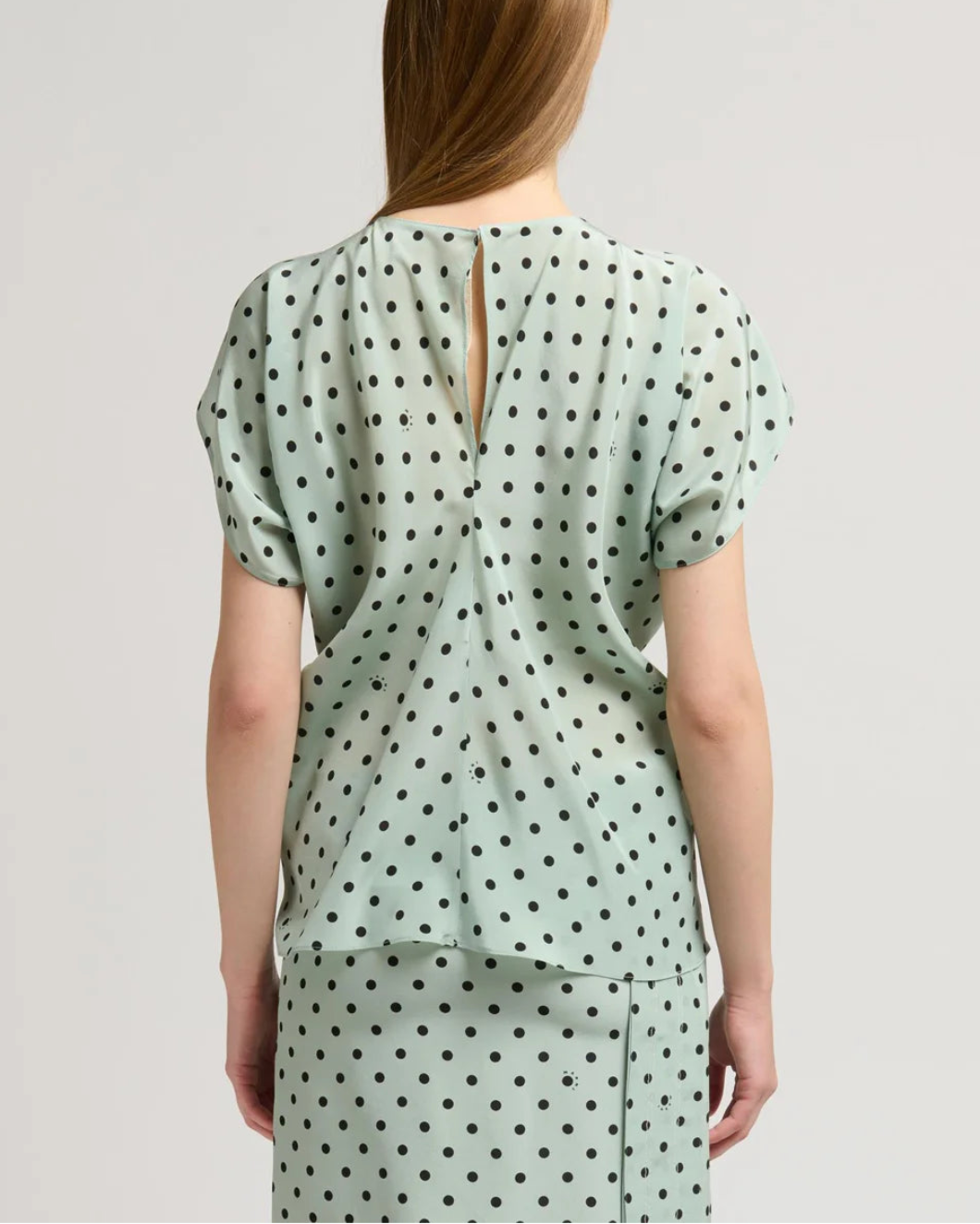 MARNI Polka Rhythm Crepe de Chine Blouse on figure back