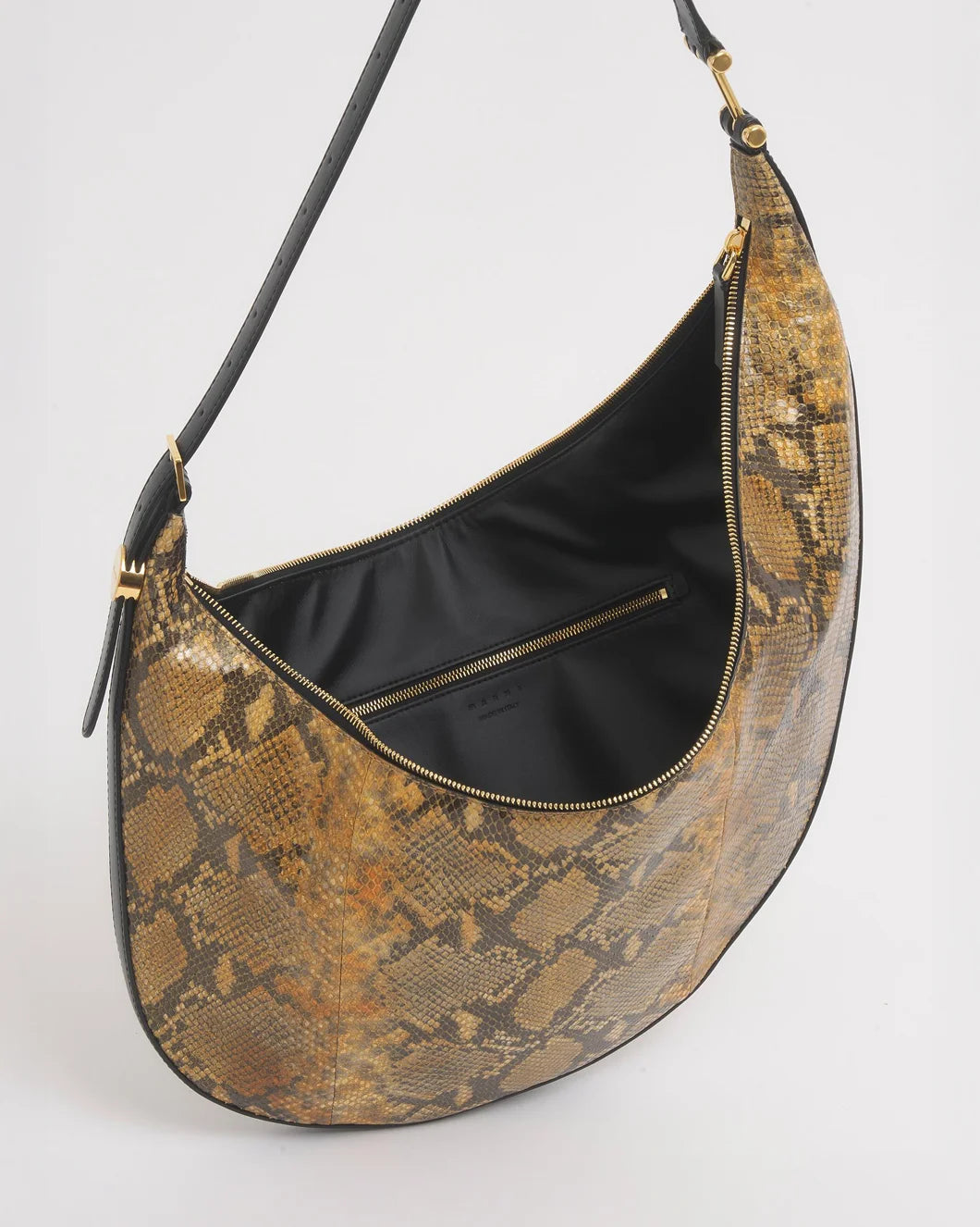 MARNI amber python dot small hobo bag inside
