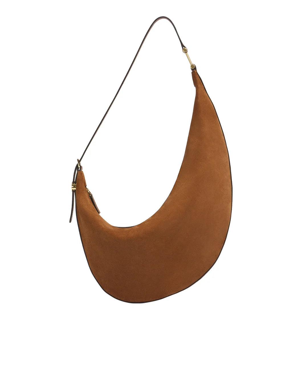 MARNI moca suede dot small hobo bag brown front isolated