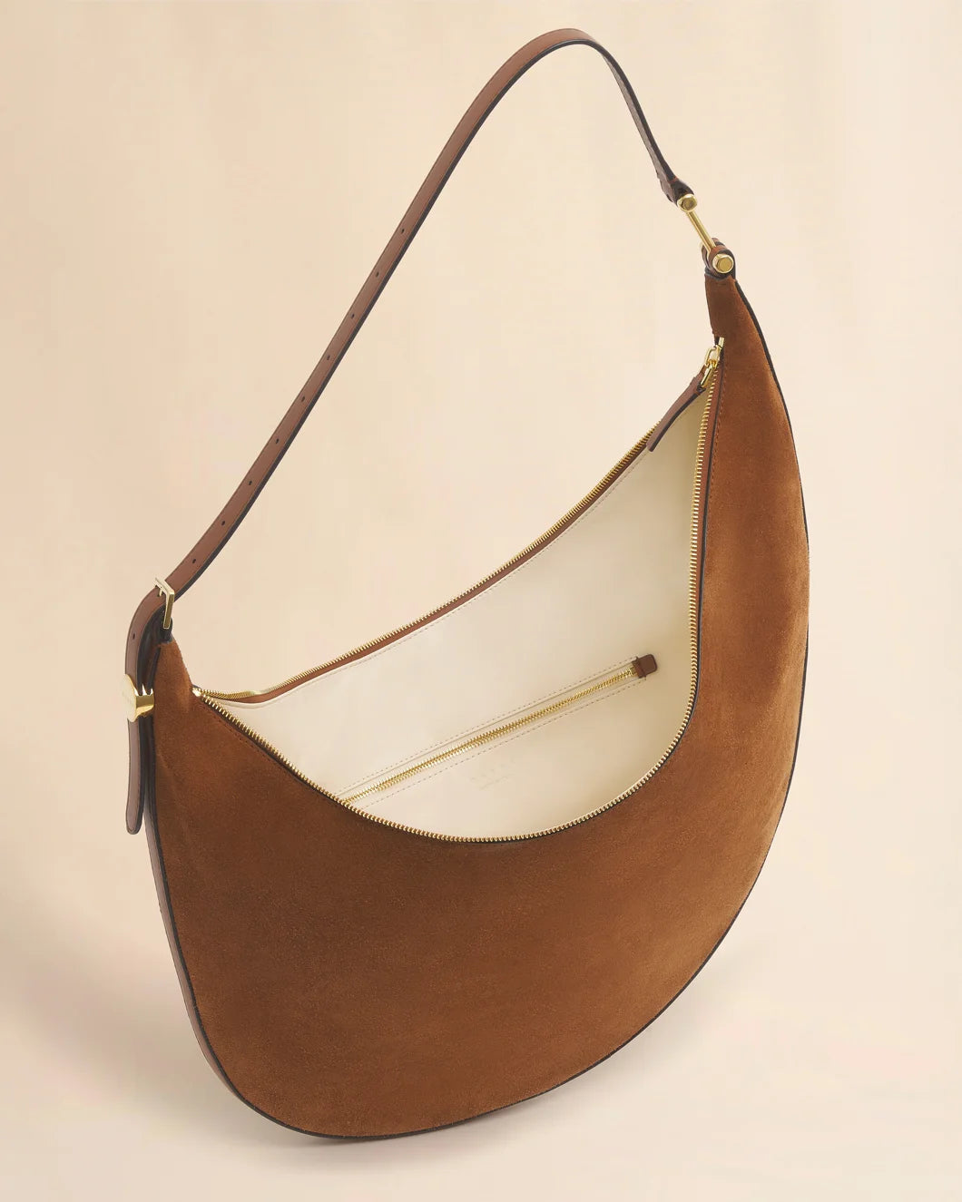 MARNI moca suede dot small hobo bag brown inside