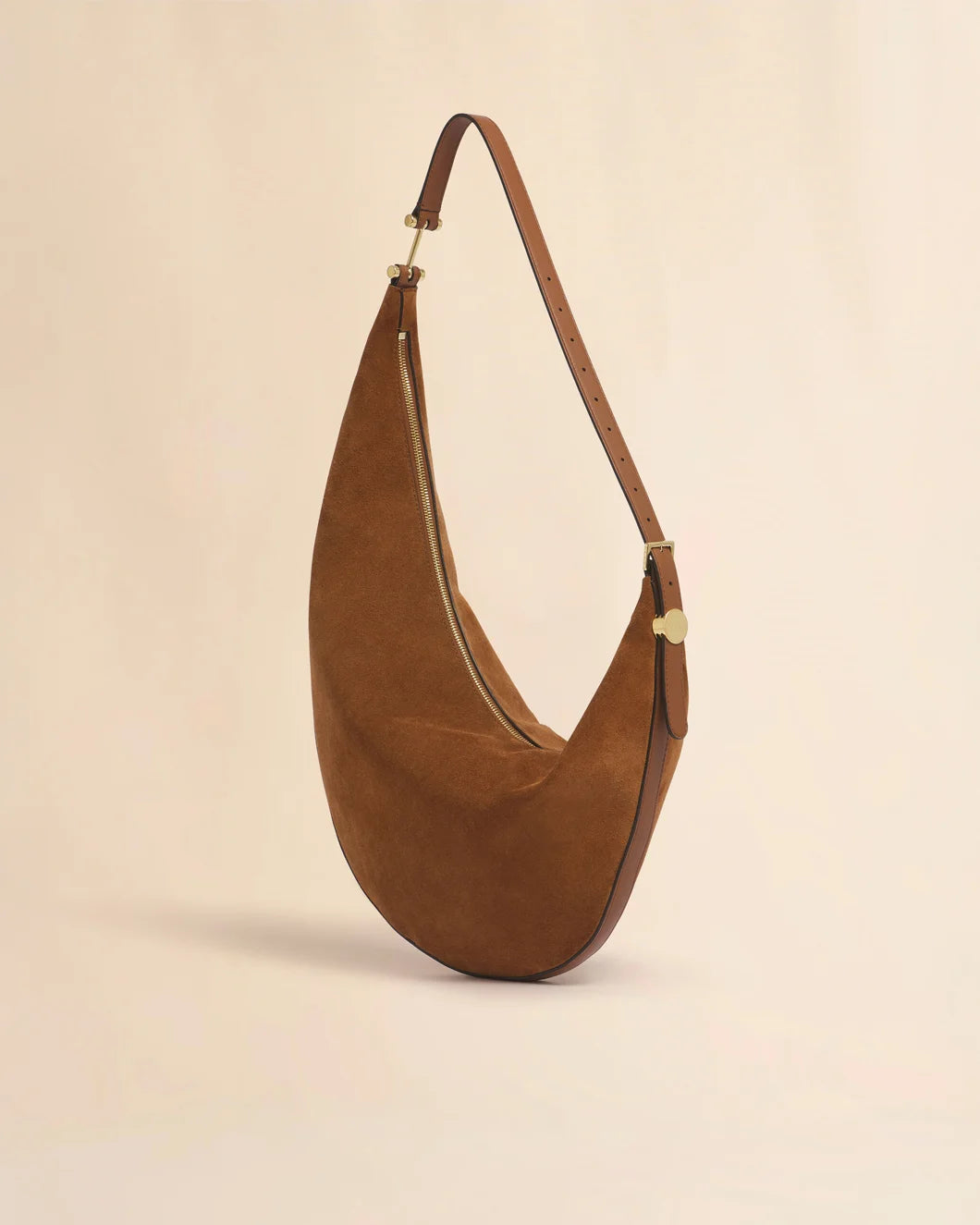 MARNI moca suede dot small hobo bag brown side profile
