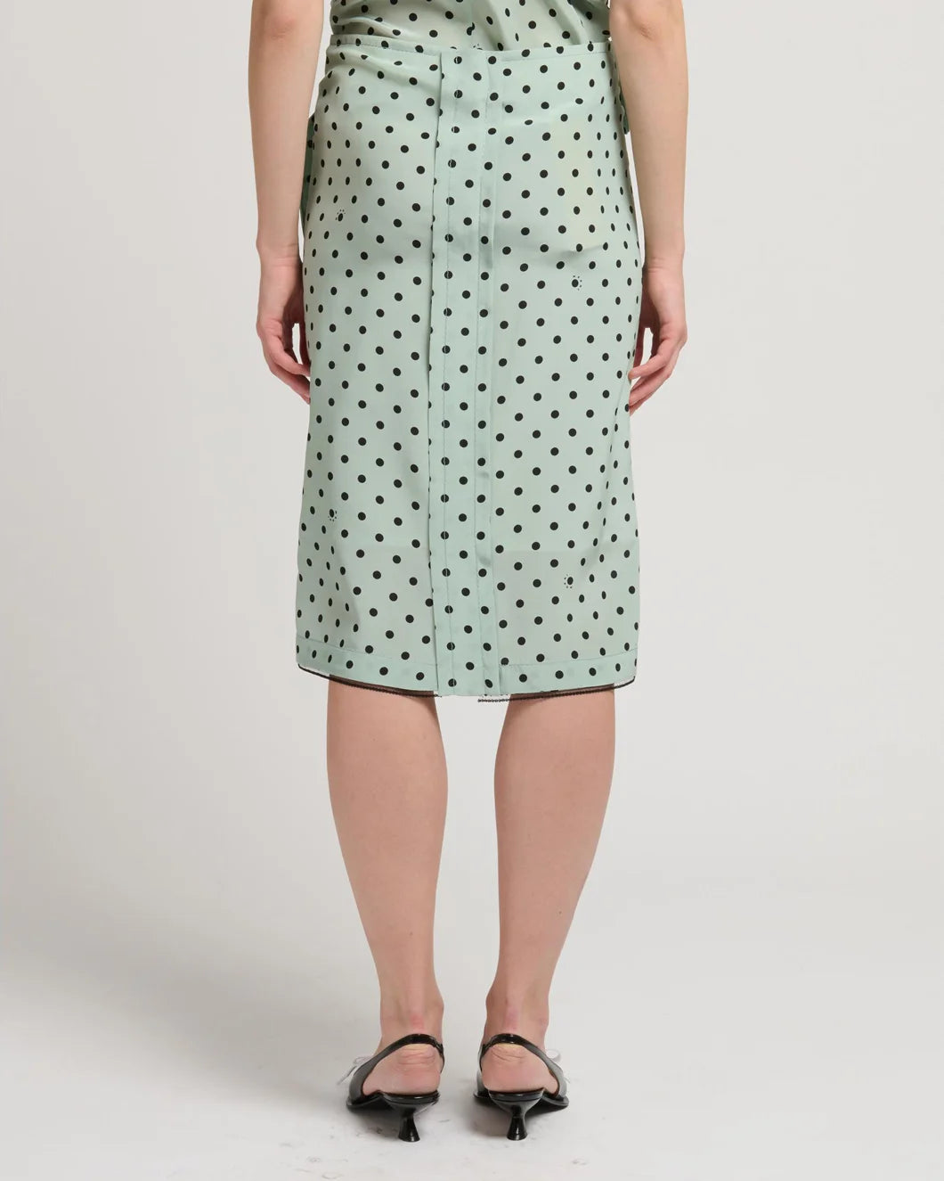 MARNI polka rhythm crepe de chine midi mint on figure back