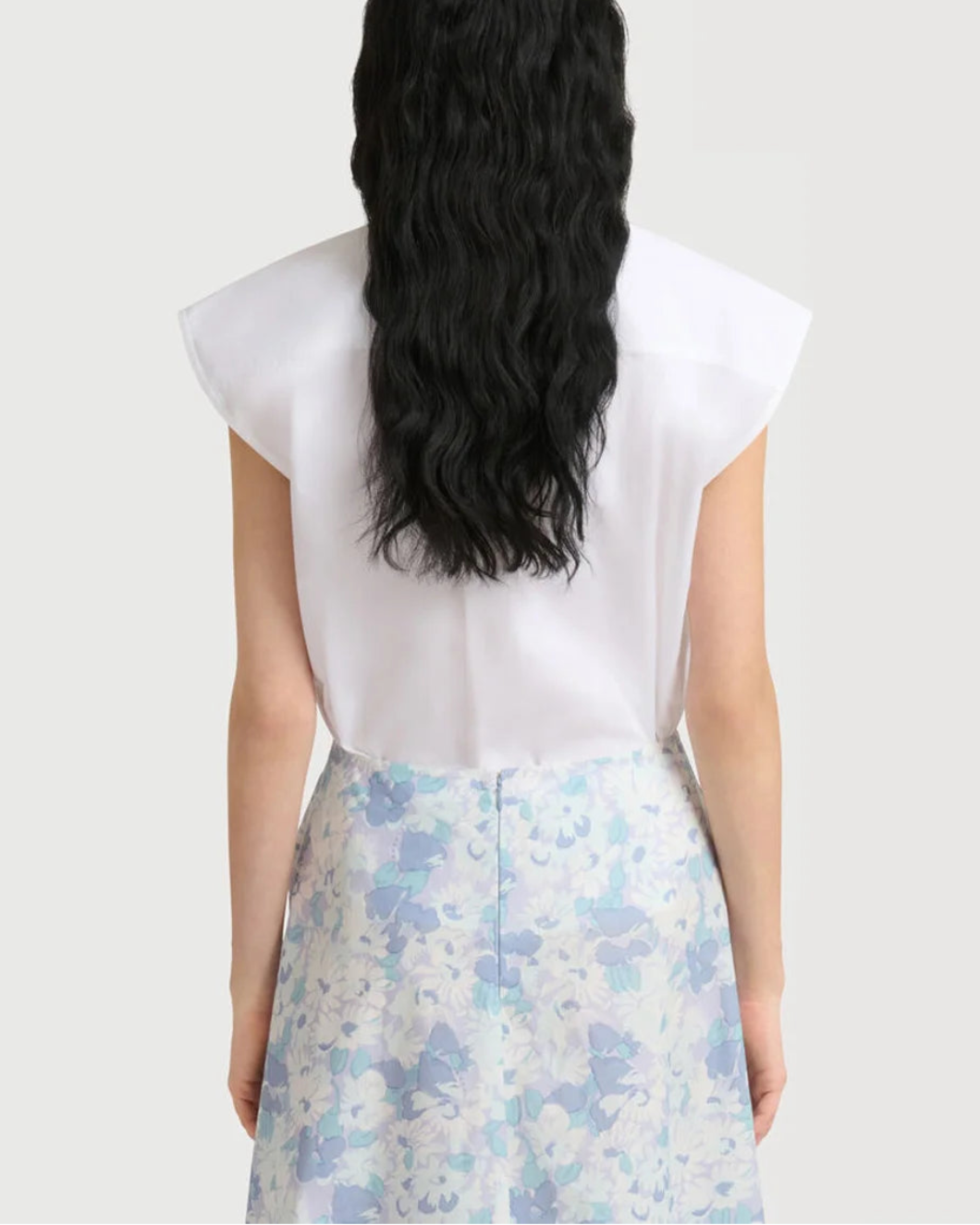 MARNI Cotton Poplin Cap Sleeve Blouse on figure back