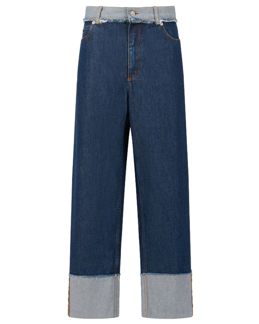 MARNI Blue Denim Inside-Out Jeans Blublack Isolated
