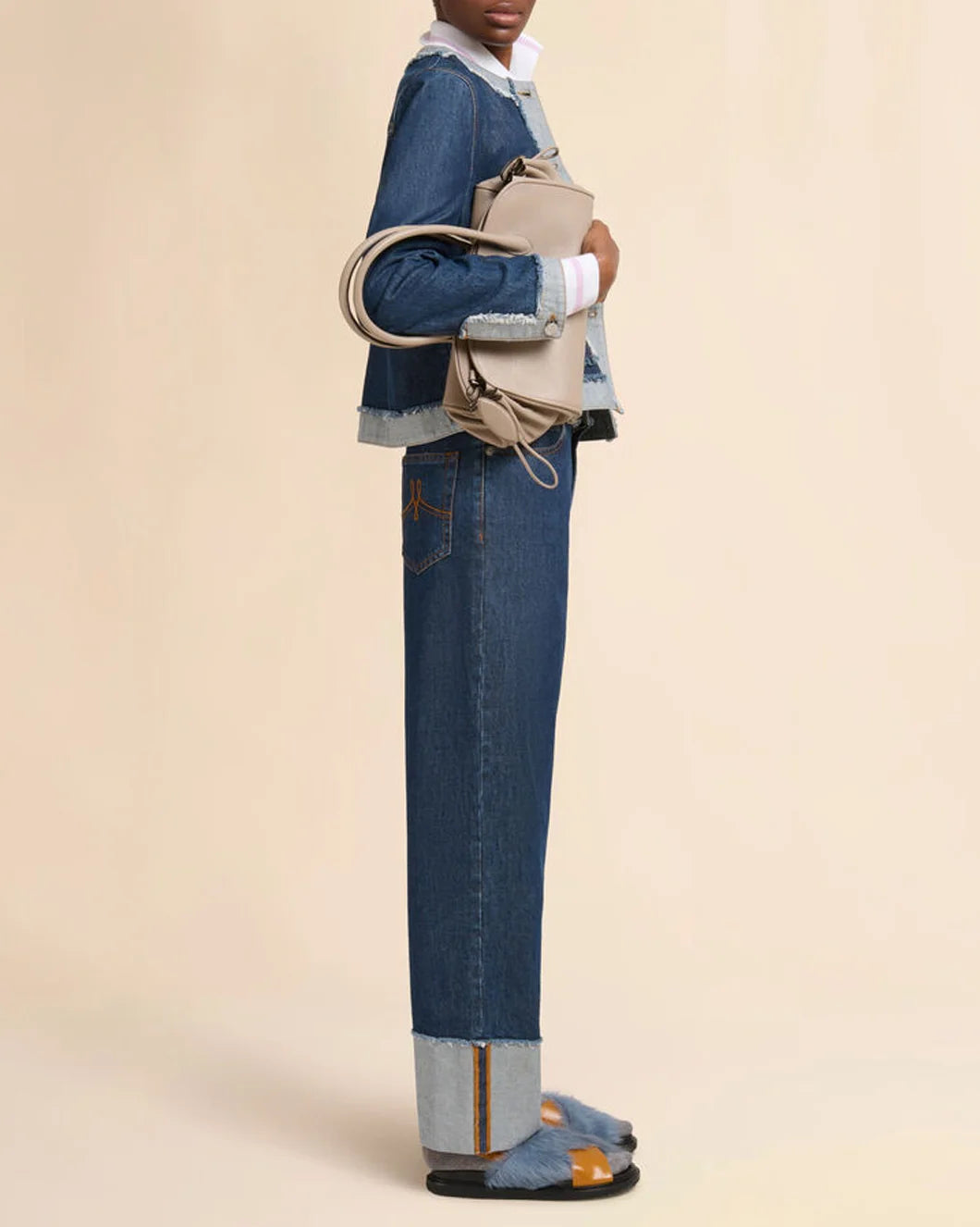 MARNI Blue Denim Inside-Out Jeans Blublack OnFig Side