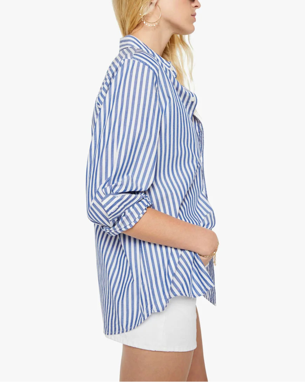 MOTHER The Bestie white/blue stripes on figure side