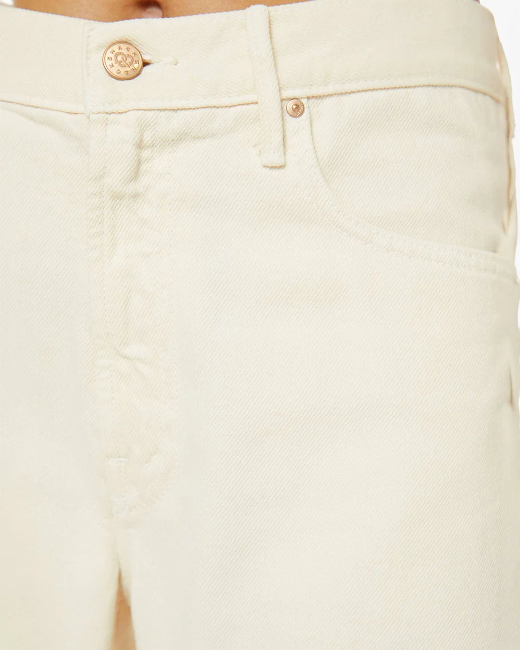MOTHER The Lemon Twist Sneak Natural on figure front detail
