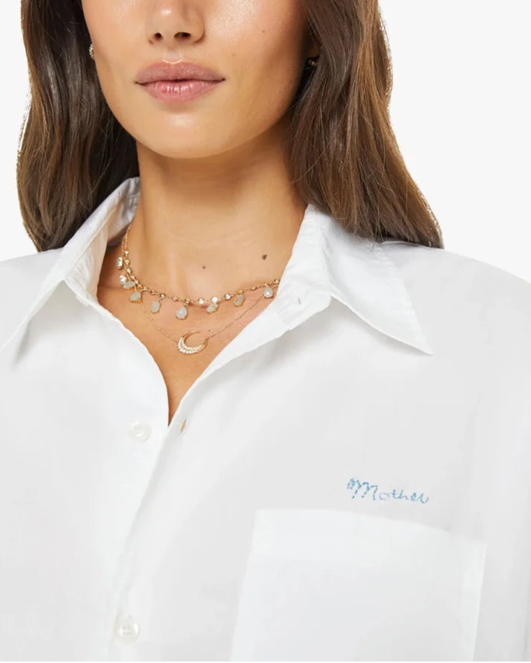 MOTHER the scrunchie frenchie white on figure front detail