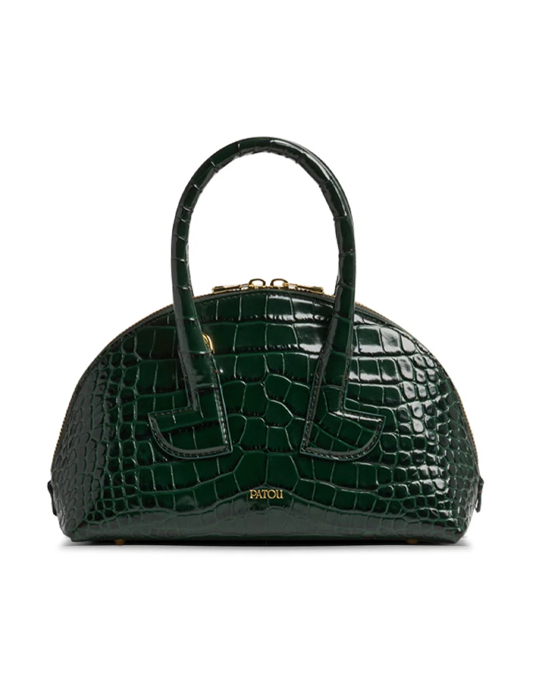 patou bowling bag garden green croc effect