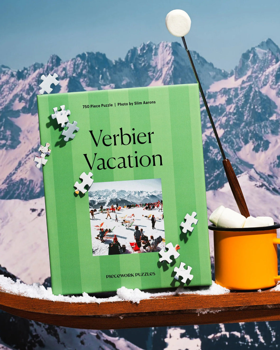PIECEWORK PUZZLES slim aarons verbier vacation 750 piece puzzle box