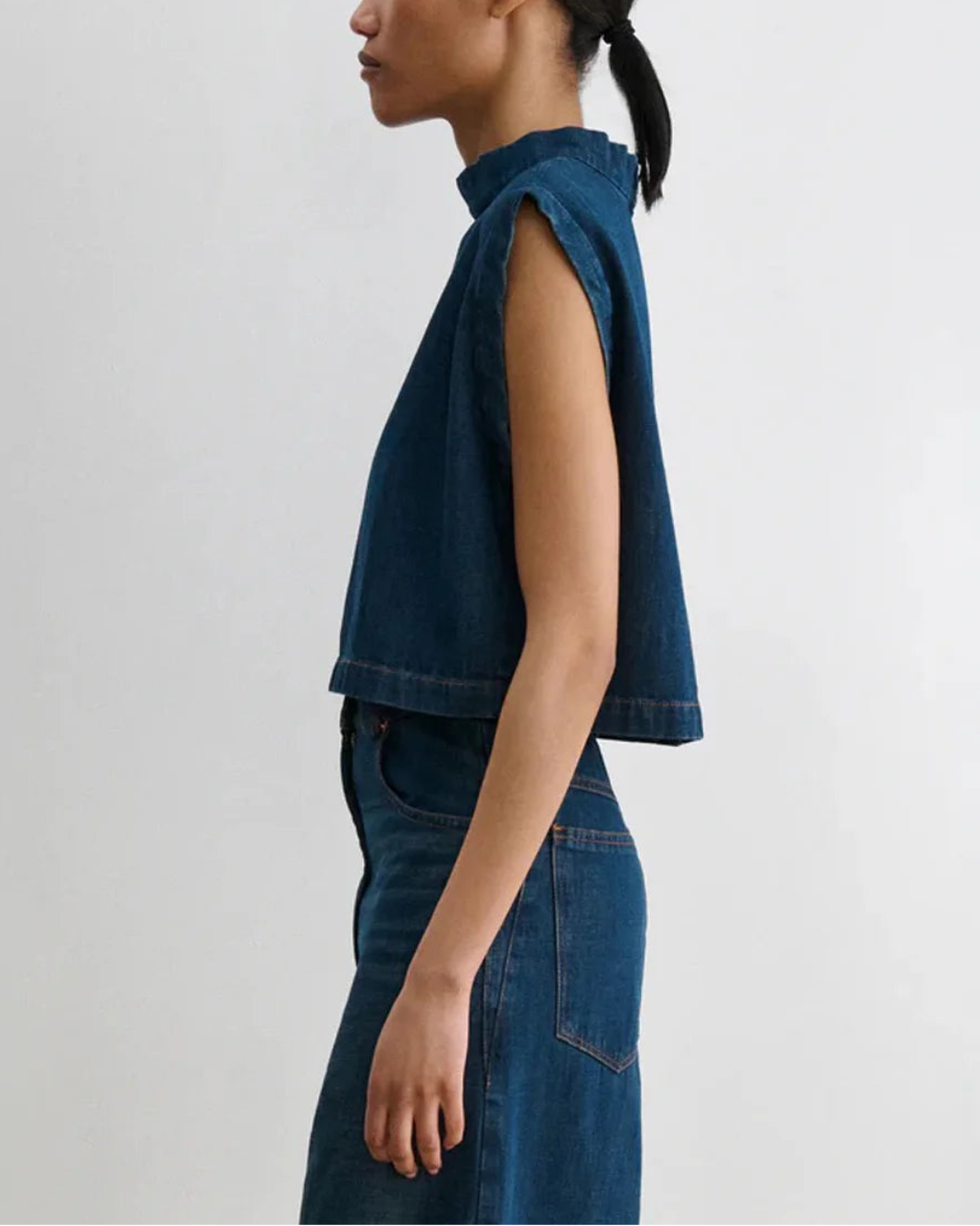RACHEL COMEY Bacchus top muddy indigo on figure side