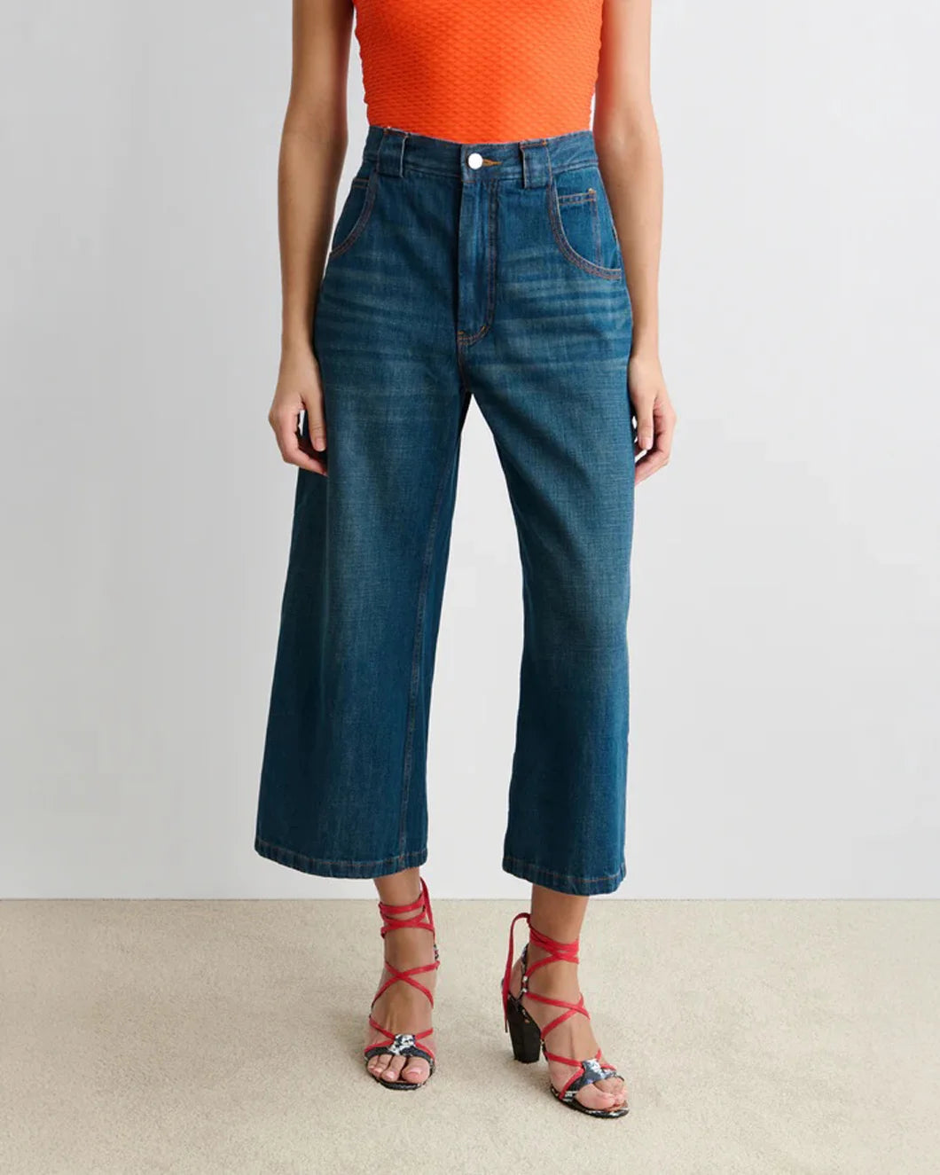 RACHEL COMEY Carpen Pant muddy indigo on figure front