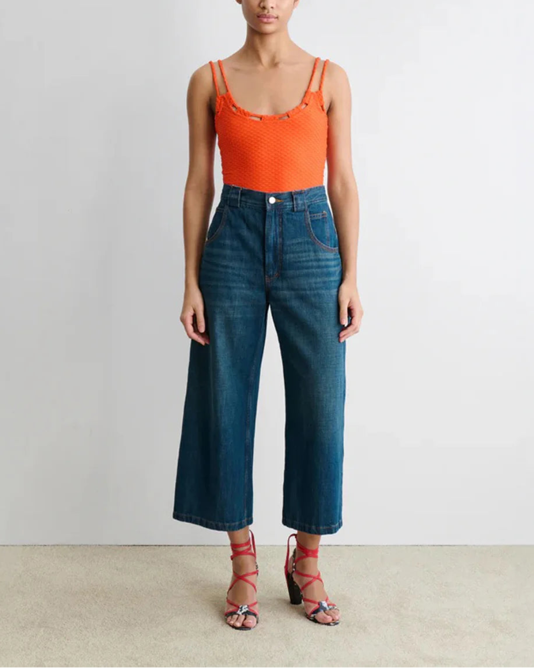 RACHEL COMEY Carpen Pant muddy indigo on figure front 1