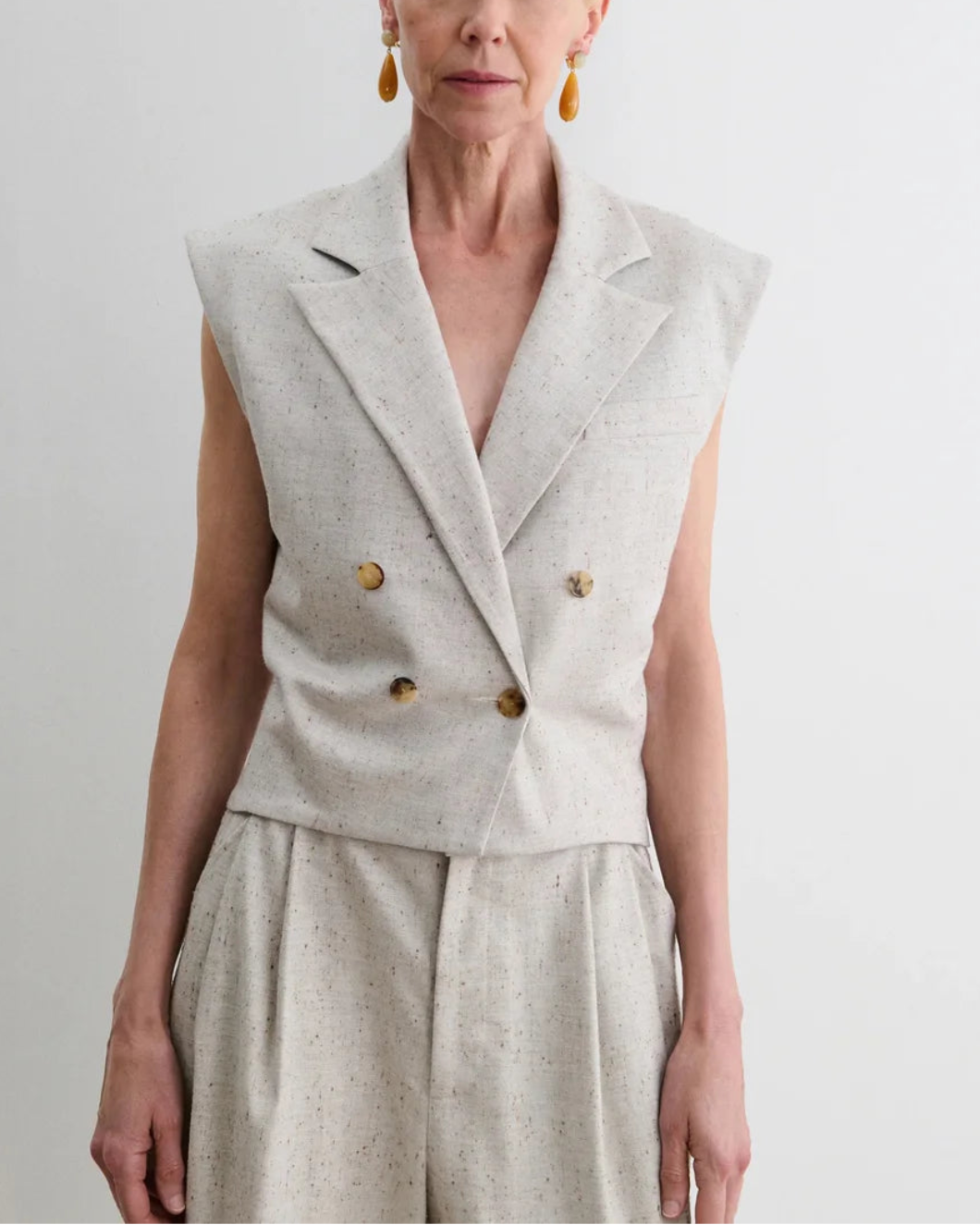 RACHEL COMEY Comeau vest grey on figure front