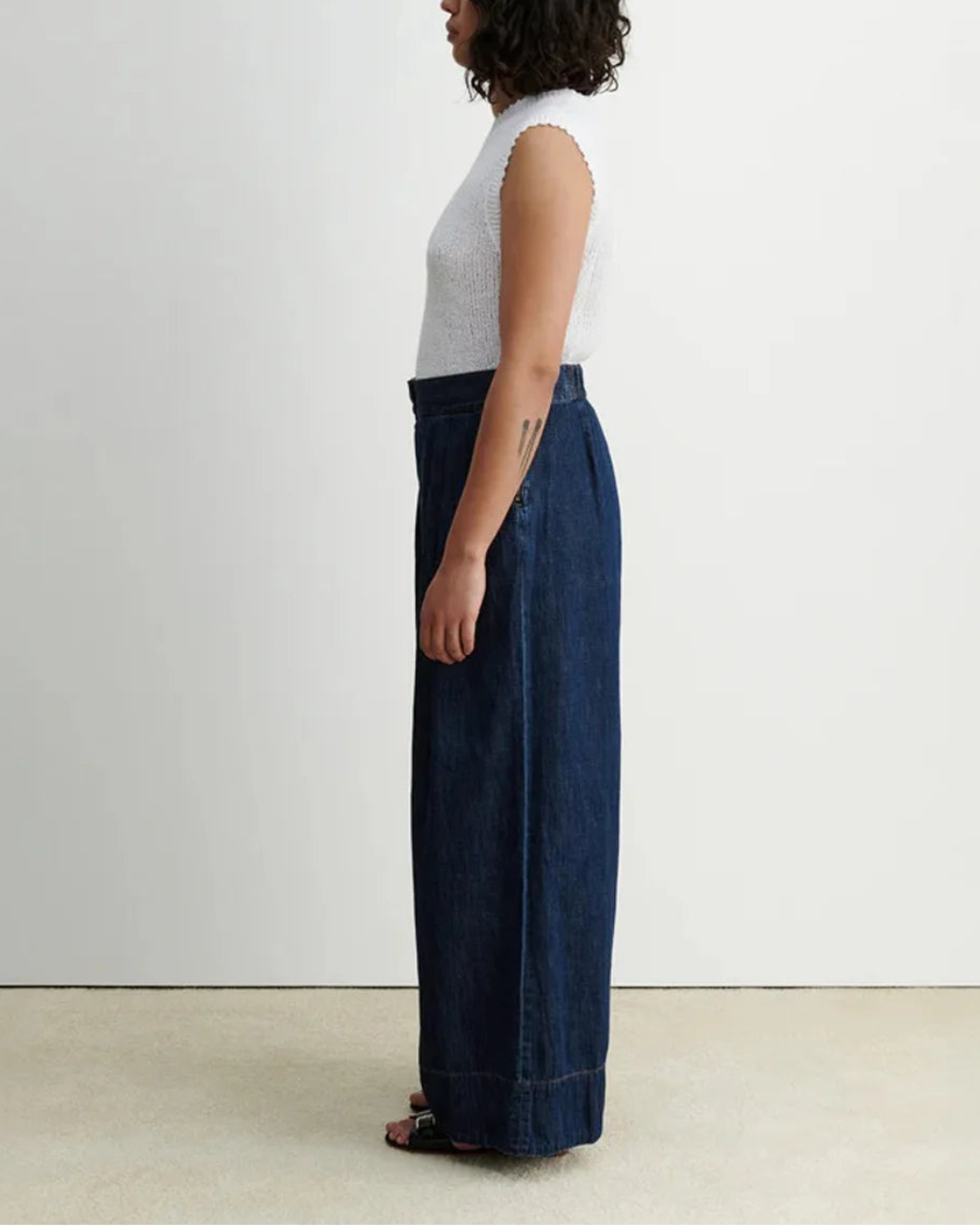 RACHEL COMEY Coxcone pant dark indigo on figure side