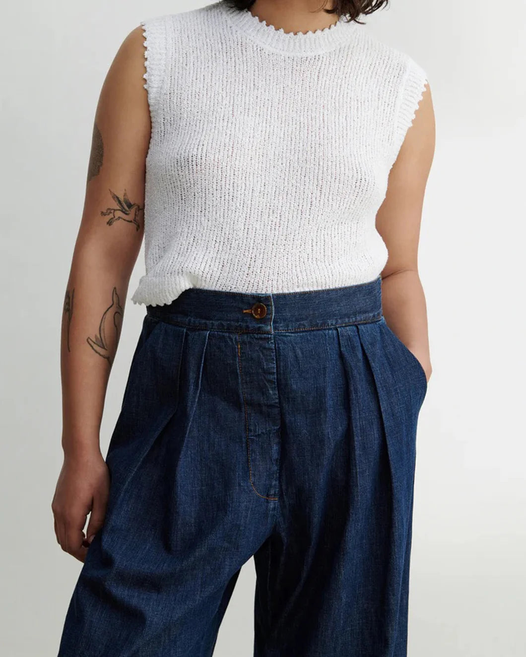 RACHEL COMEY Coxcone pant dark indigo on figure front 3