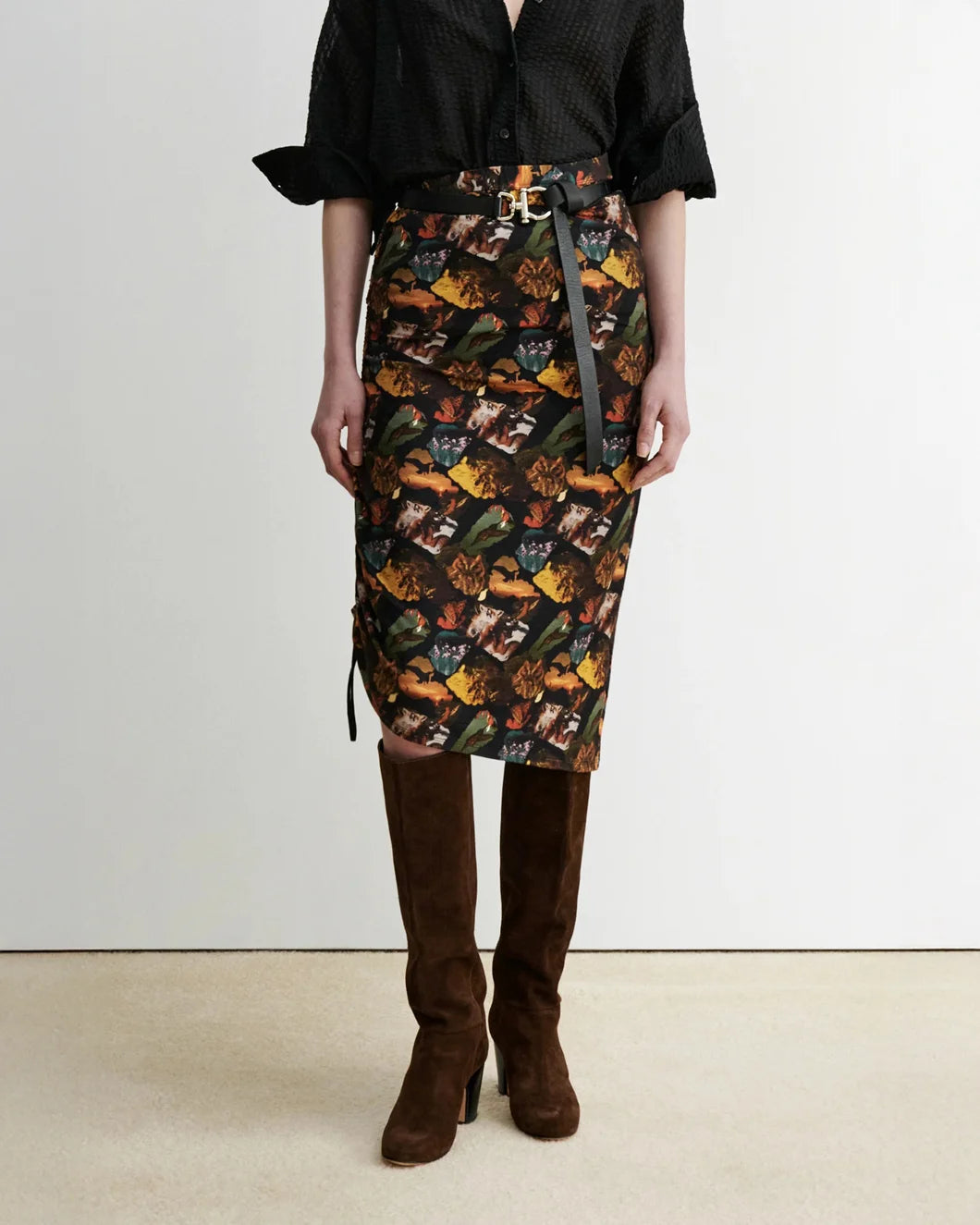 RACHEL COMEY Dible Skirt black multi on figure front