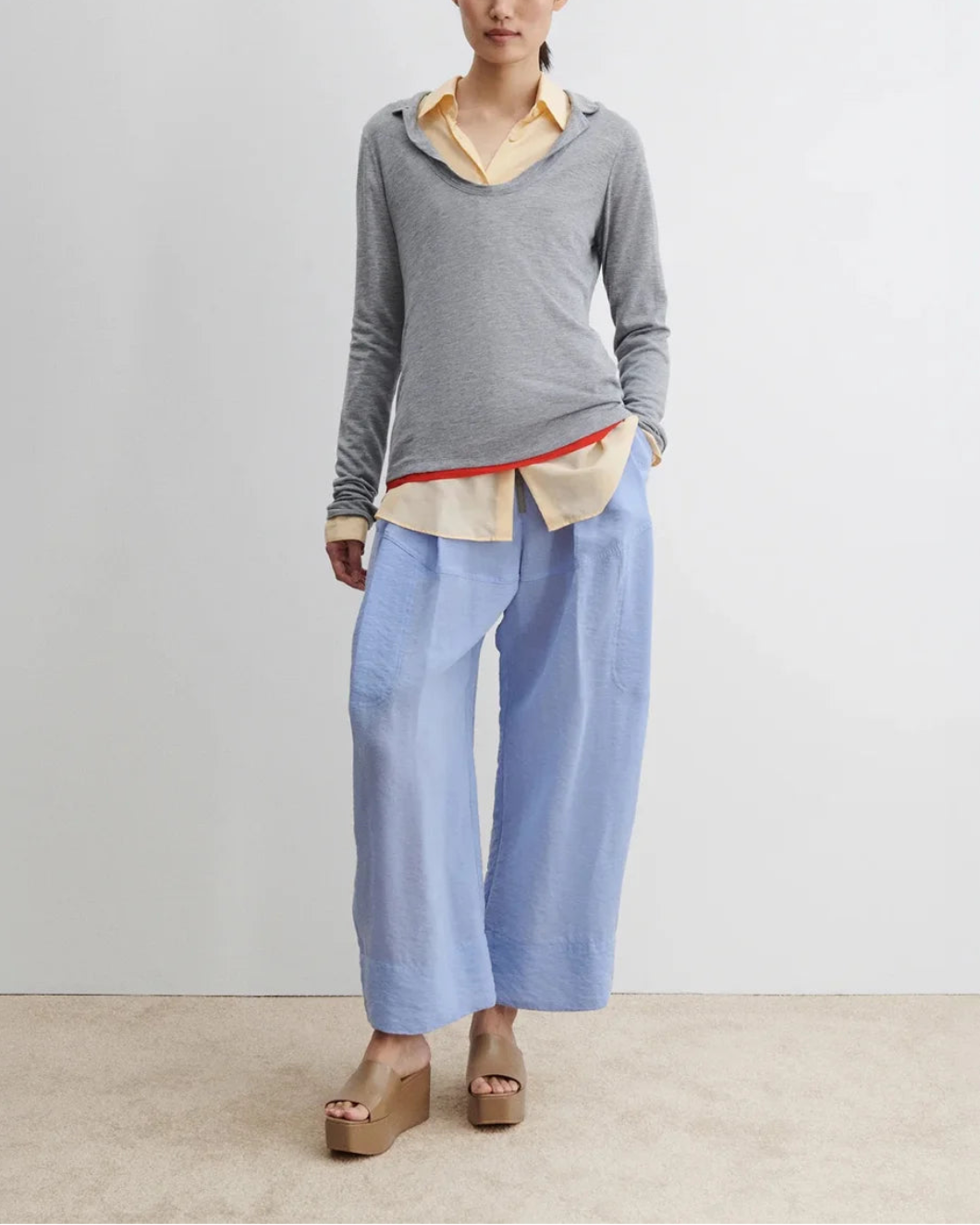 RACHEL COMEY Dini Pant Light Blue on figure front 1