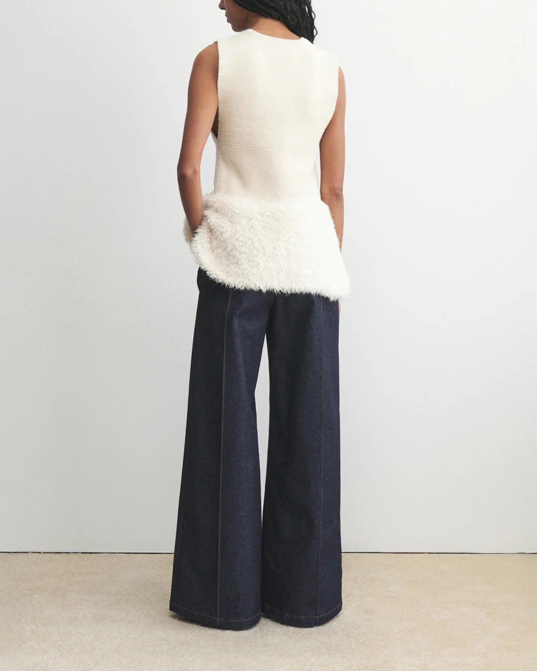 rachel comey bayard vest ivory on figure back