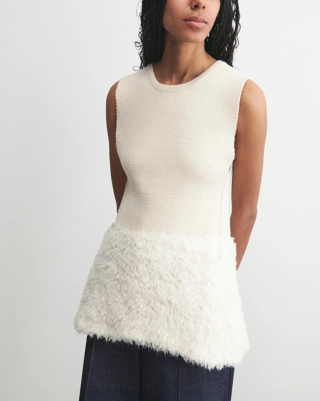 rachel comey bayard vest ivory on figure front detail
