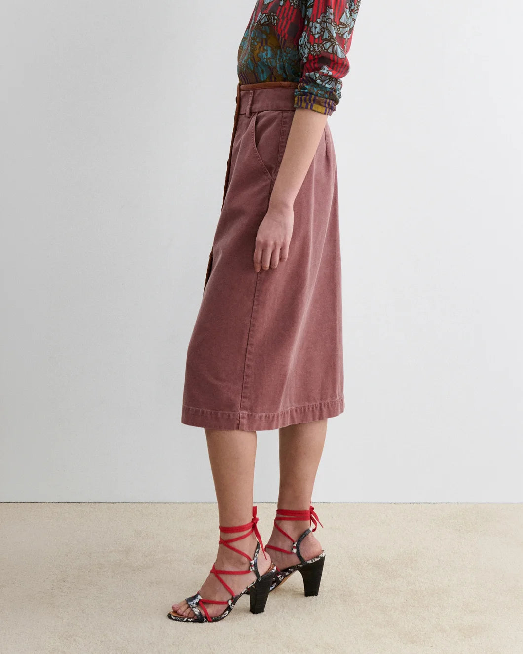 RACHEL COMEY Hanford Skirt clay on figure side