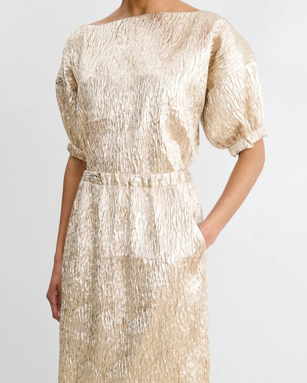 RACHEL COMEY Mott Skirt champagne on figure front detail