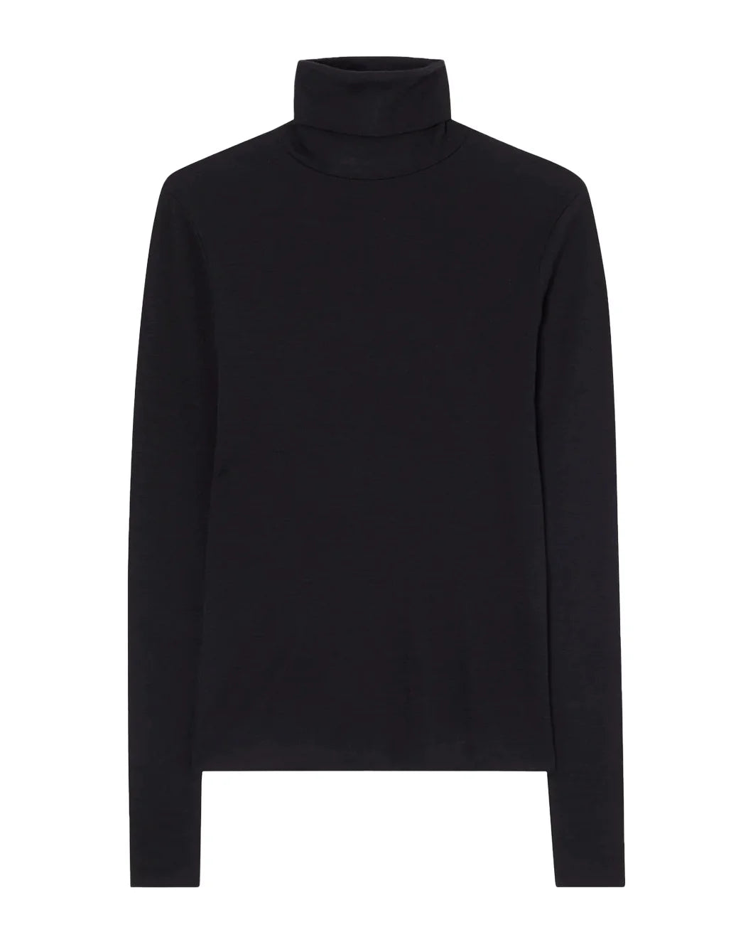 ROHE fine merino turtleneck black front isolated